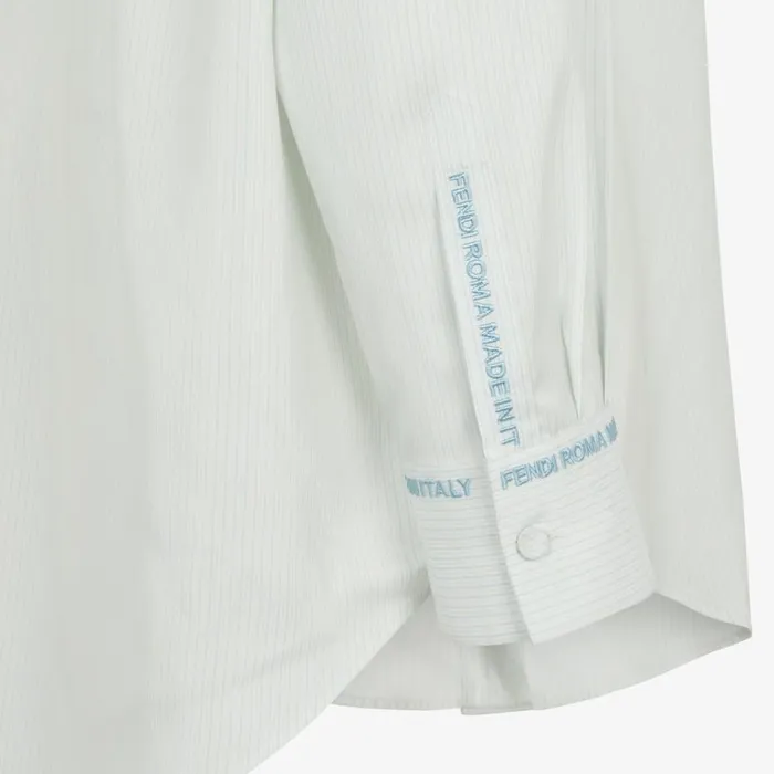 Woman Light Blue Silk Shirt Light Blue Fendi Tops and Shirts