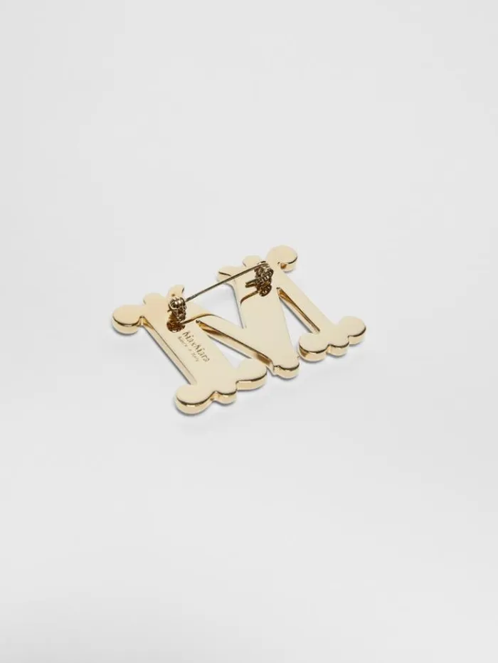 Woman Monogram Brooch With Crystals Crystal Maxmara Jewelry Woman Monogram Brooch With Crystals Crystal Maxmara Jewelry