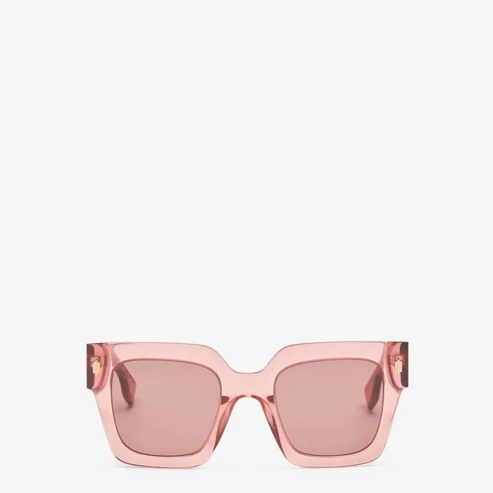 Woman Pink Acetate Sunglasses Pink Fendi Sunglasses