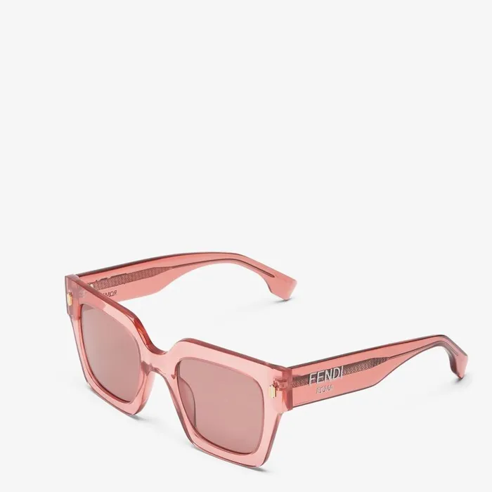 Woman Pink Acetate Sunglasses Pink Fendi Sunglasses