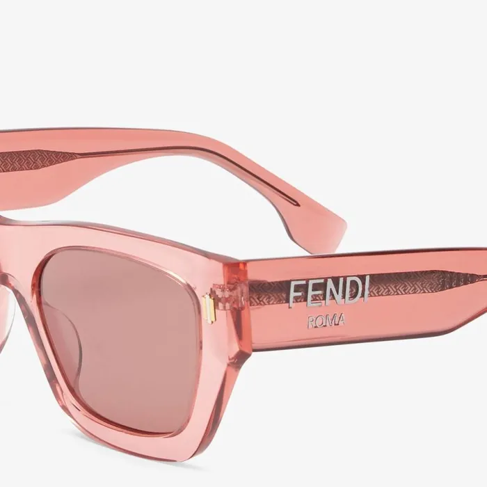 Woman Pink Acetate Sunglasses Pink Fendi Sunglasses