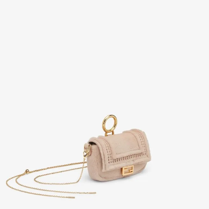 Woman Pink Mink Charm Pink Fendi Miniature Bags