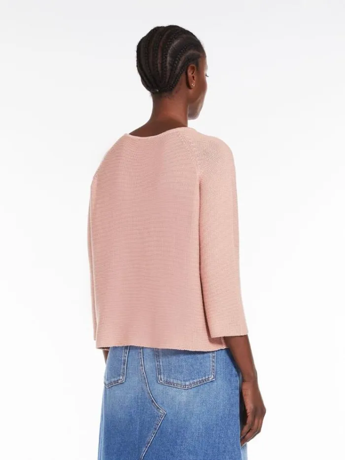 Woman Roundneck Cotton Top Peach Maxmara Knitwear And Sweatshirts Woman Roundneck Cotton Top Peach Maxmara Knitwear And Sweatshirts