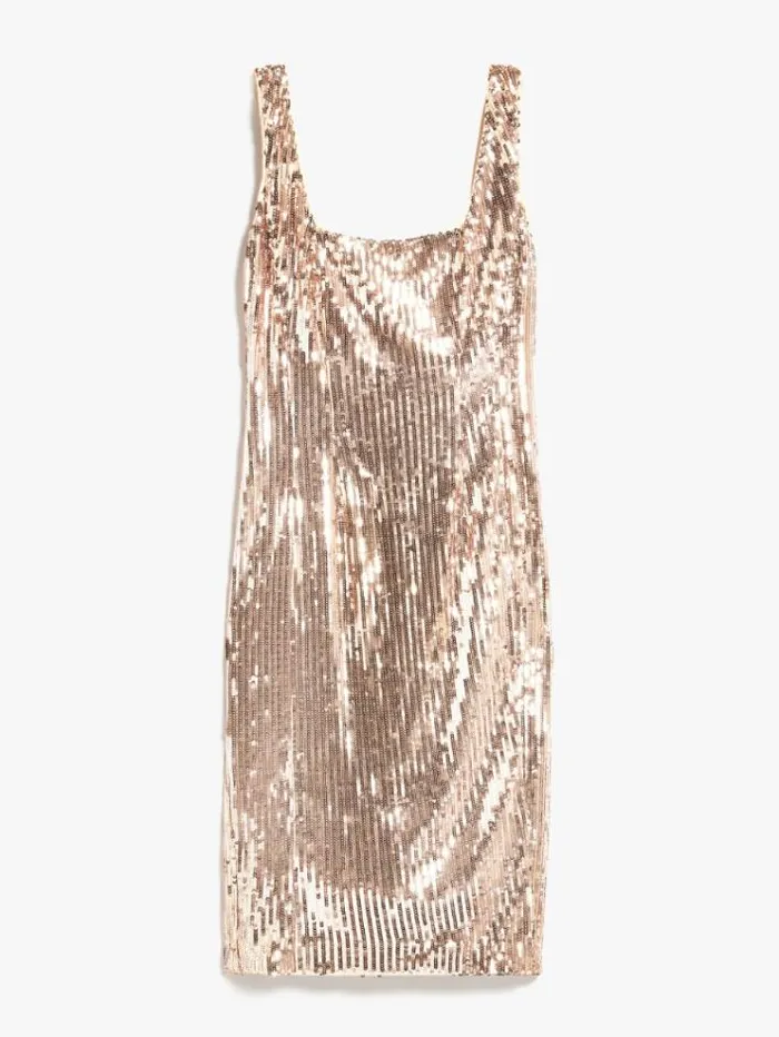Woman Sequinned Sheath Dress Powder Maxmara Dresses Woman Sequinned Sheath Dress Powder Maxmara Dresses