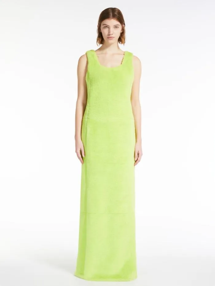 Woman Sleeveless Dress In Fluffy Fabric Lime Green Maxmara Dresses