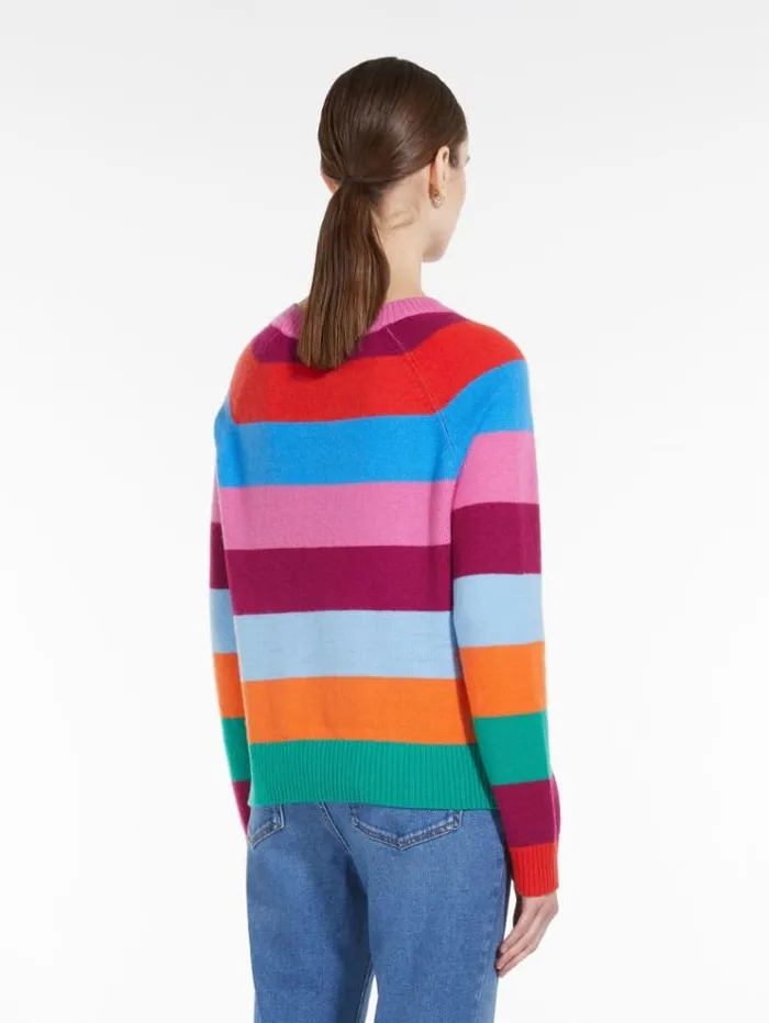 Woman Striped Cashmere Knit Tangerine Maxmara Knitwear And Sweatshirts Woman Striped Cashmere Knit Tangerine Maxmara Knitwear And Sweatshirts