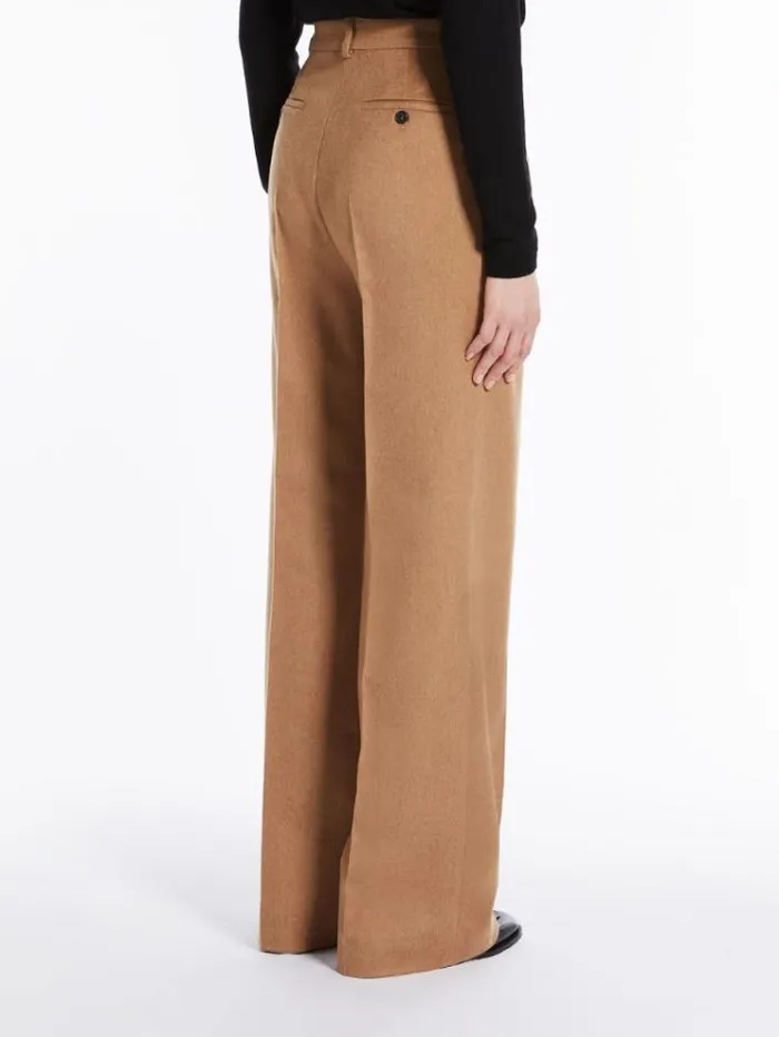 Woman Wide Camel Trousers Camel Maxmara Trousers