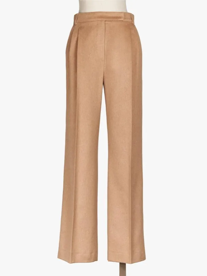 Woman Wide Camel Trousers Camel Maxmara Trousers