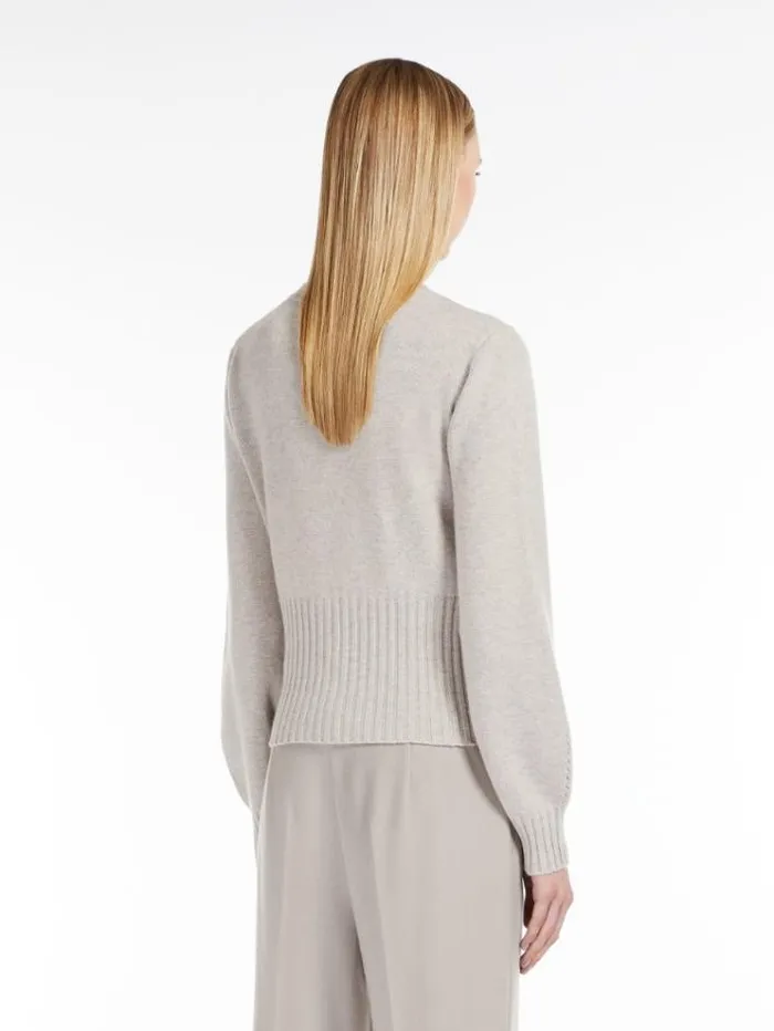 Woman Wool And Cashmere Crewneck Jumper Beige Maxmara Knitwear And Sweatshirts Woman Wool And Cashmere Crewneck Jumper Beige Maxmara Knitwear And Sweatshirts