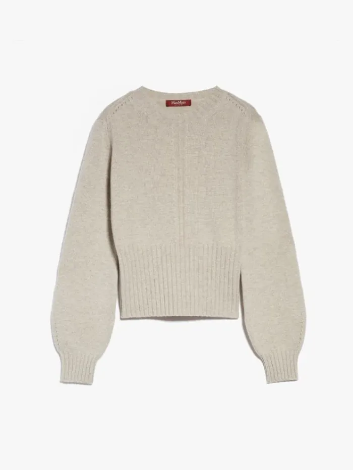 Woman Wool And Cashmere Crewneck Jumper Beige Maxmara Knitwear And Sweatshirts Woman Wool And Cashmere Crewneck Jumper Beige Maxmara Knitwear And Sweatshirts