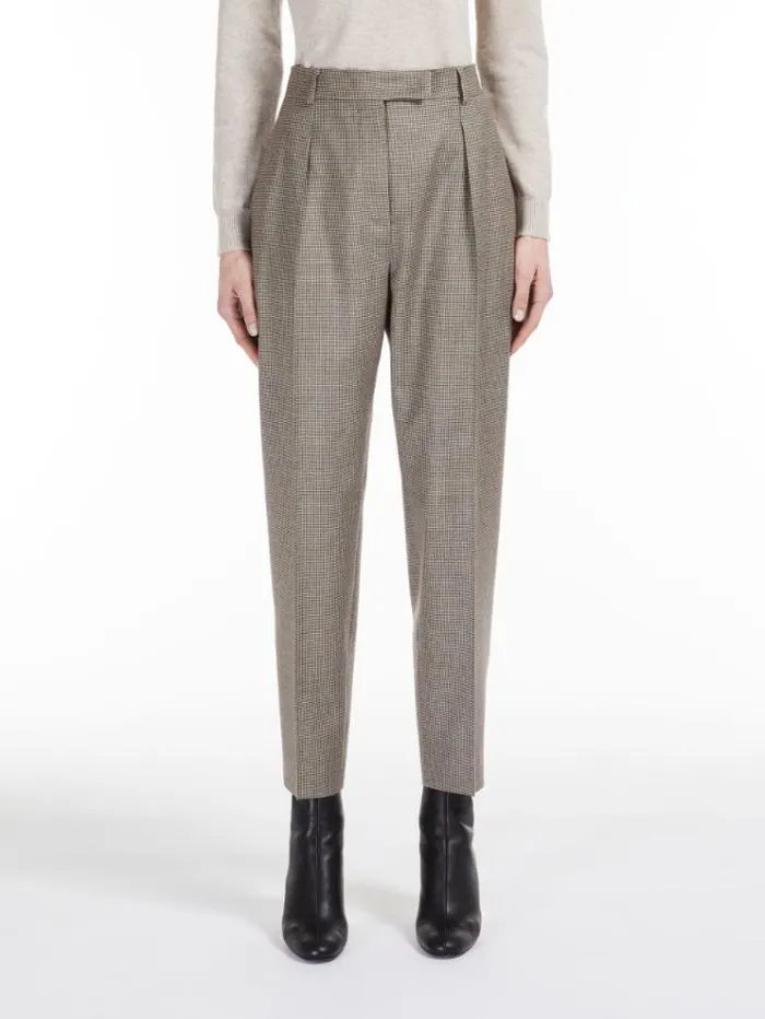 Woman Wool Flannel Cigarette Trousers Beige Maxmara Suit