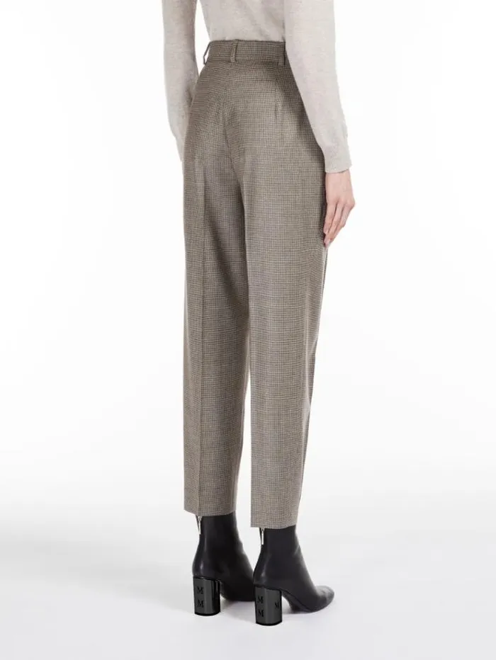 Woman Wool Flannel Cigarette Trousers Beige Maxmara Suit Woman Wool Flannel Cigarette Trousers Beige Maxmara Suit