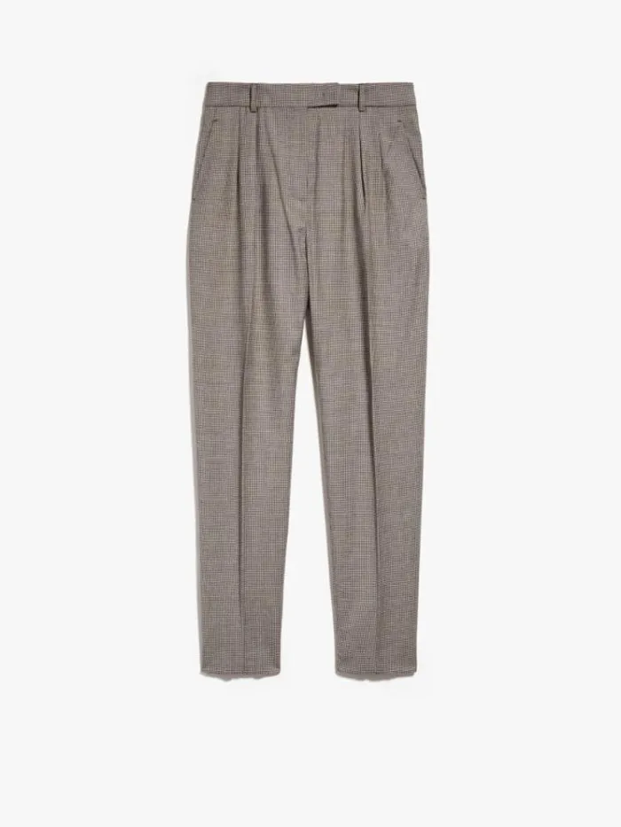 Woman Wool Flannel Cigarette Trousers Beige Maxmara Suit Woman Wool Flannel Cigarette Trousers Beige Maxmara Suit