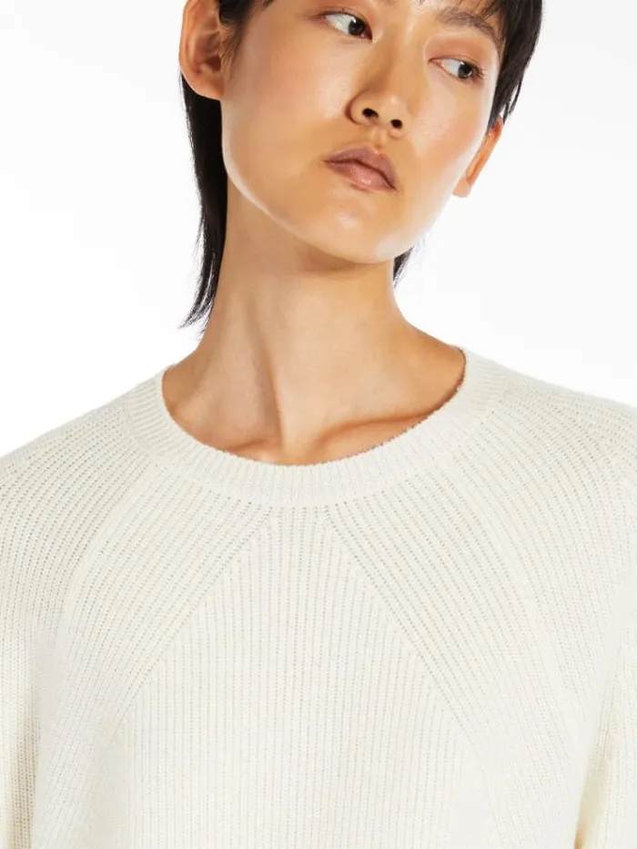 Woman Wool Knit Jumper White Maxmara Knitwear And Sweatshirts Woman Wool Knit Jumper White Maxmara Knitwear And Sweatshirts