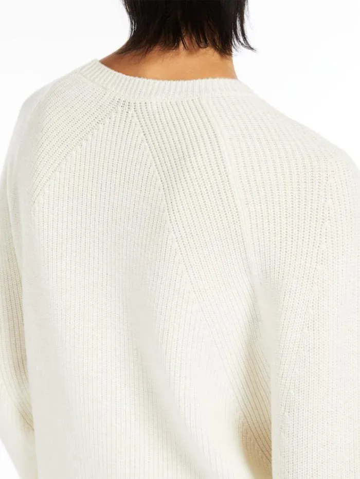 Woman Wool Knit Jumper White Maxmara Knitwear And Sweatshirts Woman Wool Knit Jumper White Maxmara Knitwear And Sweatshirts