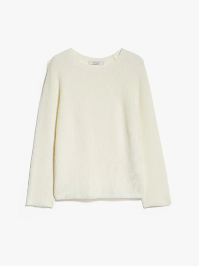 Woman Wool Knit Jumper White Maxmara Knitwear And Sweatshirts Woman Wool Knit Jumper White Maxmara Knitwear And Sweatshirts