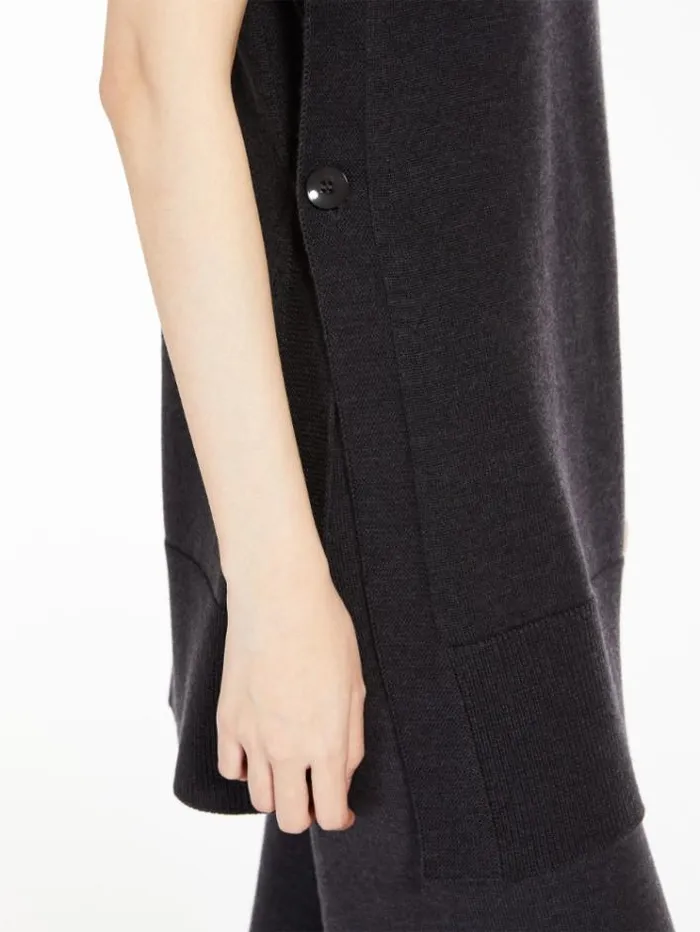 Woman Wool Yarn Gilet Dark Grey Maxmara Knitwear And Sweatshirts Woman Wool Yarn Gilet Dark Grey Maxmara Knitwear And Sweatshirts