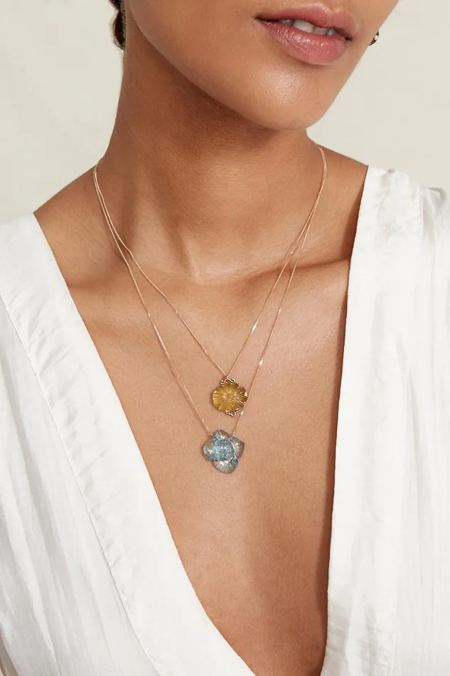 Women 14k Dahlia Necklace Lemon Topaz Chan Luu Necklaces