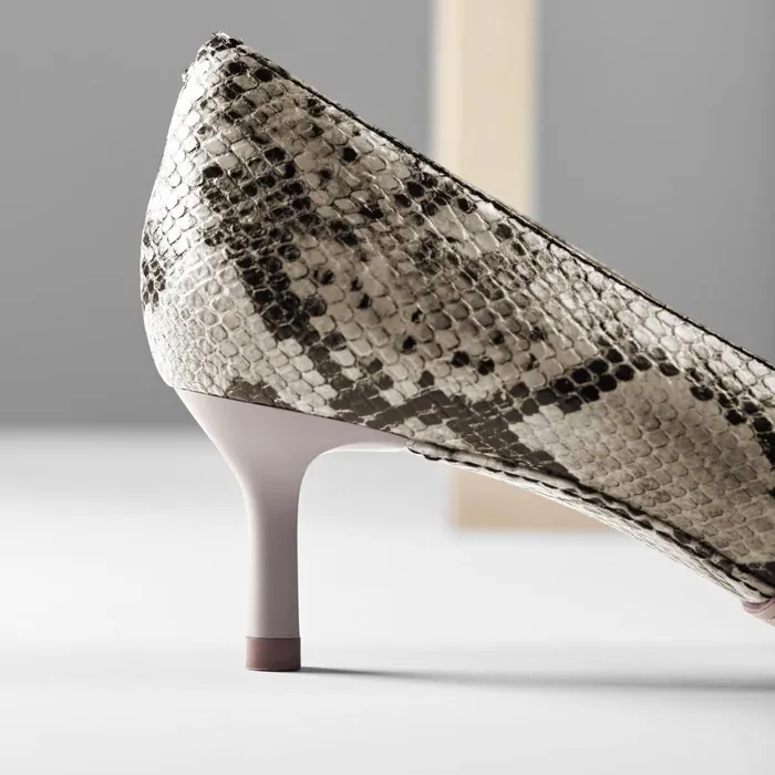 Women Adela Court Grey Snake Leather Clarks Heels and Pumps