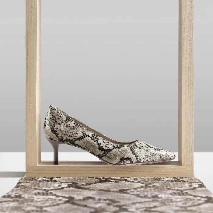 Women Adela Court Grey Snake Leather Clarks Heels and Pumps