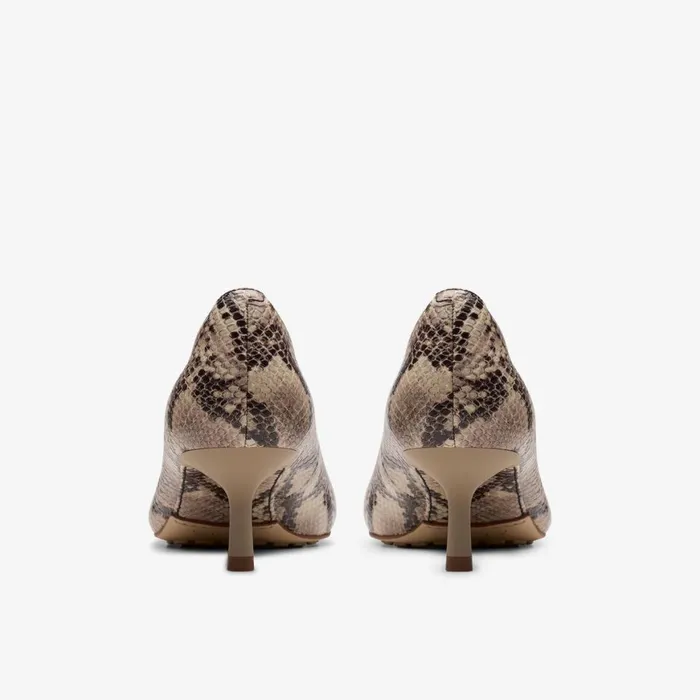 Women Adela Court Grey Snake Leather Clarks Heels and Pumps