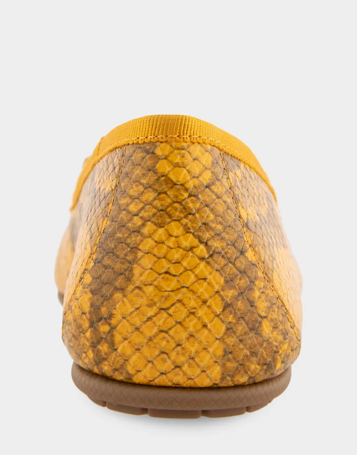 Women Aerosoles Ballet Comfortable Ballet Flat In Marigold Snake Print Leather Leather