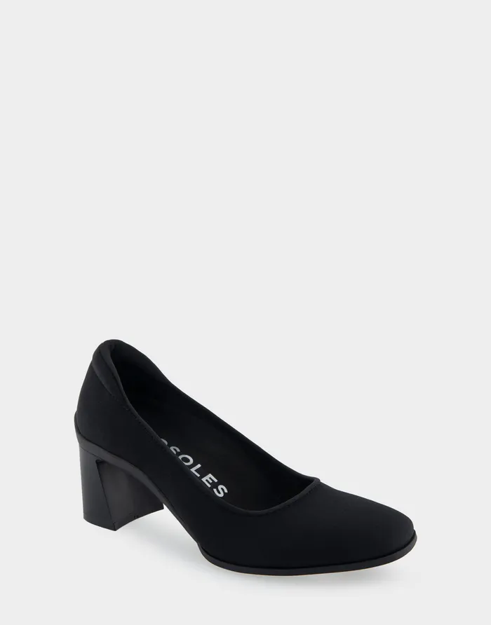 Women Aerosoles Clogs and Mules Comfortable Mid Heel Pump In Black Stretch Fabric Stretch Fabric Women Aerosoles Clogs and Mules Comfortable Mid Heel Pump In Black Stretch Fabric Stretch Fabric