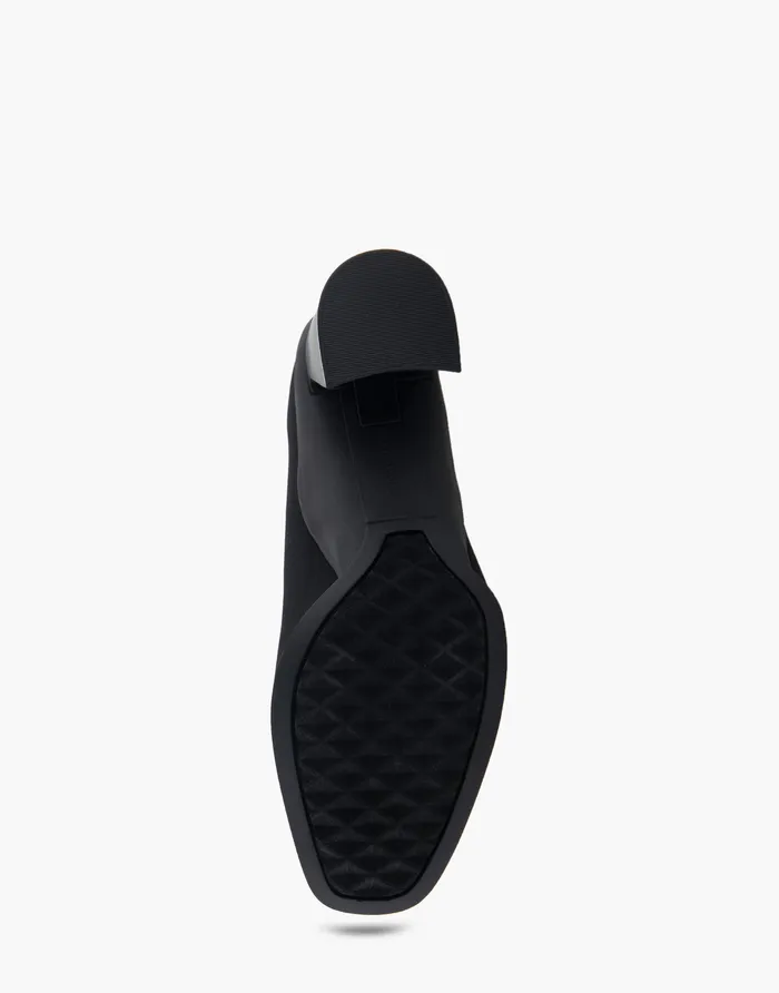 Women Aerosoles Clogs and Mules Comfortable Mid Heel Pump In Black Stretch Fabric Stretch Fabric