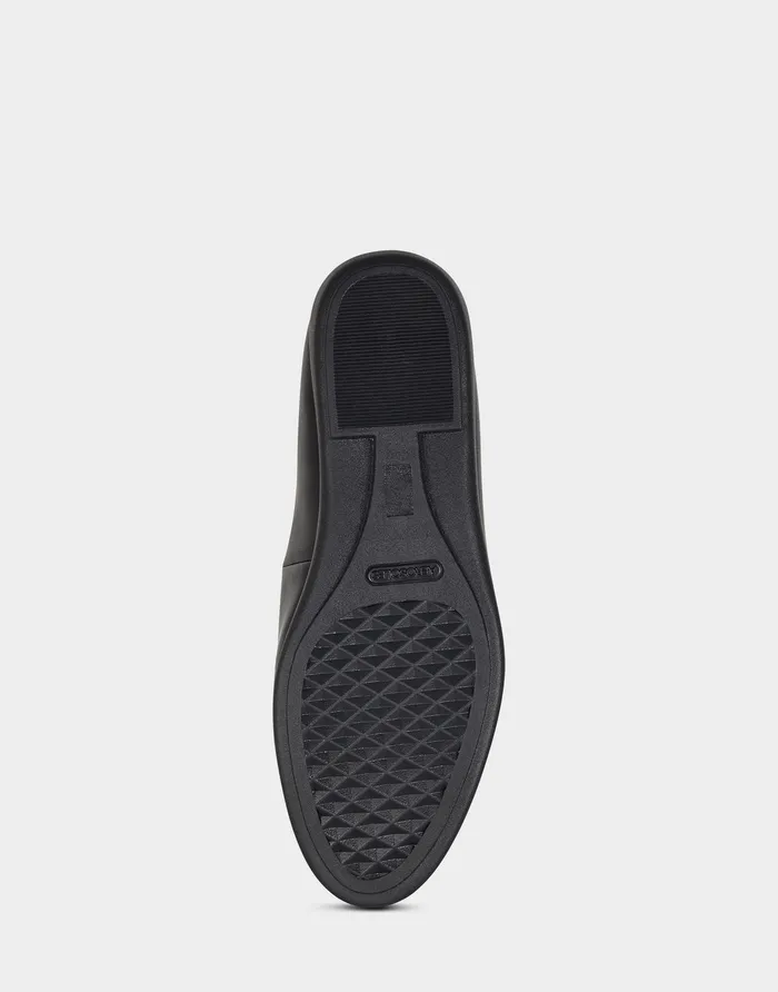 Women Aerosoles Clogs and Mules Comfortable Woven Plug Loafer In Black Faux Leather