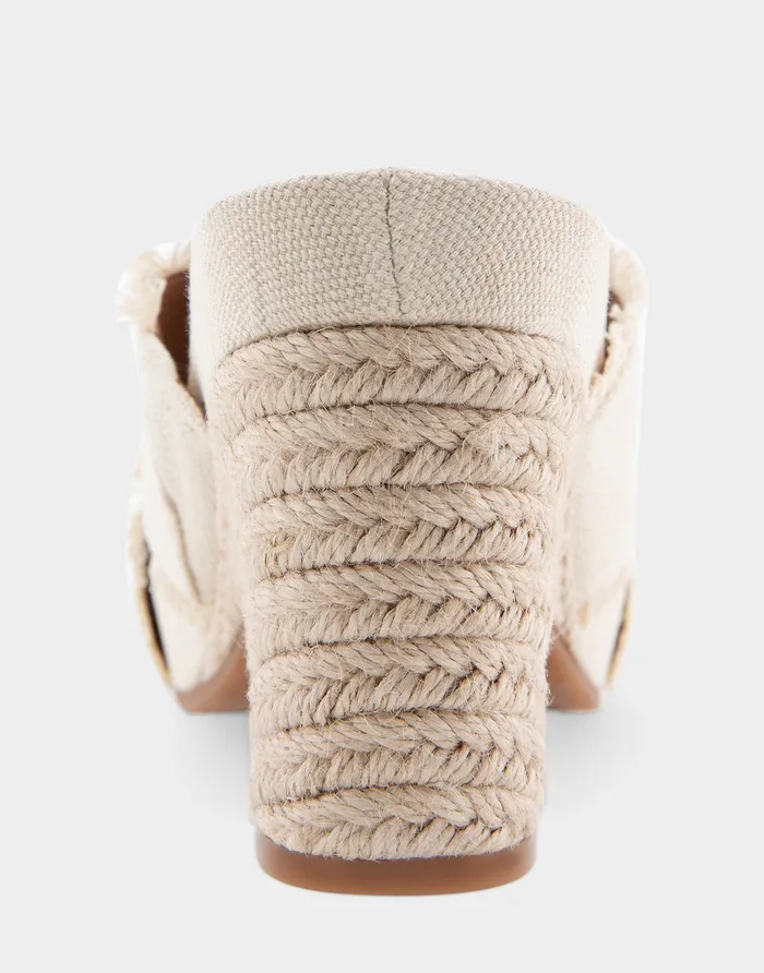 Women Aerosoles Dress Comfortable Crisscross Footbed Wedge Sandal In Cream Canvas Fabric Canvas Fabric