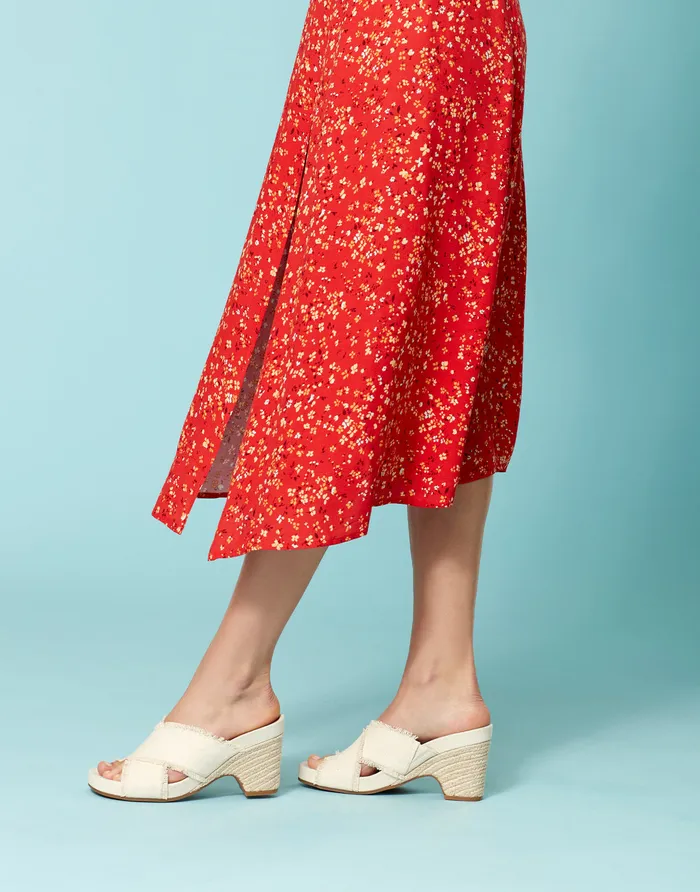 Women Aerosoles Dress Comfortable Crisscross Footbed Wedge Sandal In Cream Canvas Fabric Canvas Fabric