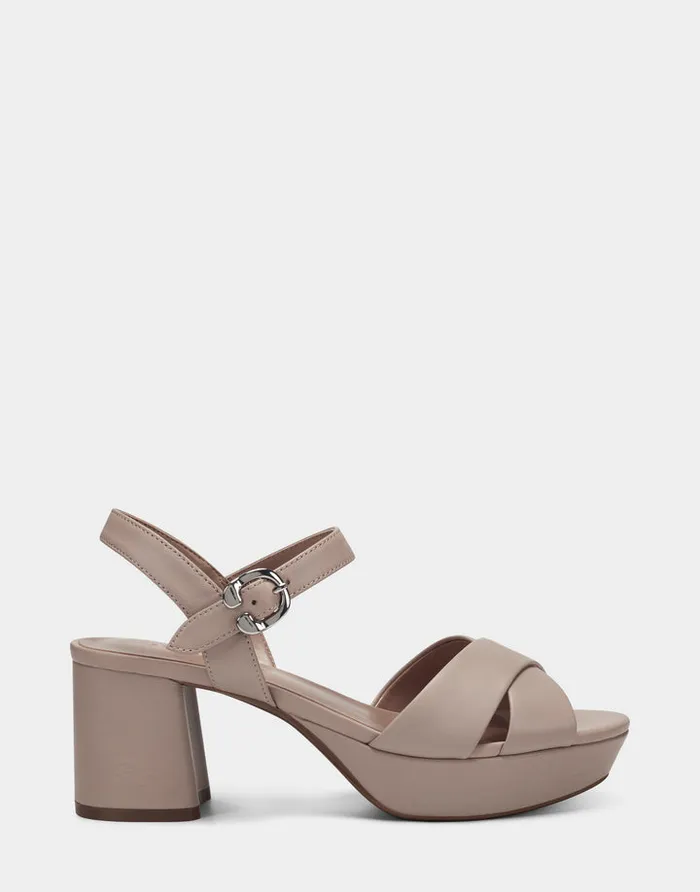 Women Aerosoles Dress Comfortable Sandal In Nude Genuine Leather
