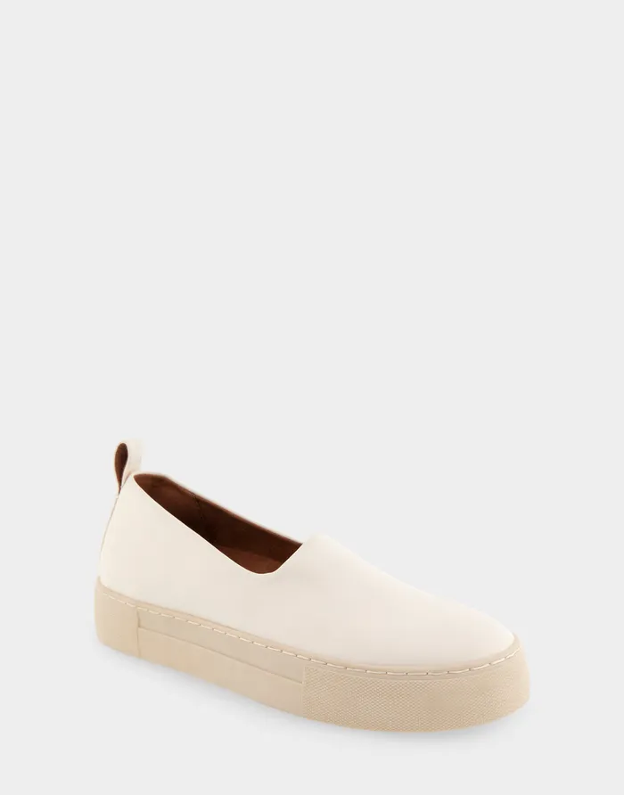 Women Aerosoles Flatforms Comfortable Strech Hidden Wedge Slip On Flatform Sneaker In Eggnog Stretch Faux Leather Women Aerosoles Flatforms Comfortable Strech Hidden Wedge Slip On Flatform Sneaker In Eggnog Stretch Faux Leather