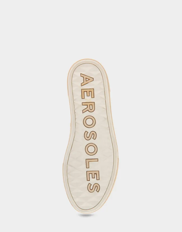 Women Aerosoles Flatforms Comfortable Strech Hidden Wedge Slip On Flatform Sneaker In Eggnog Stretch Faux Leather