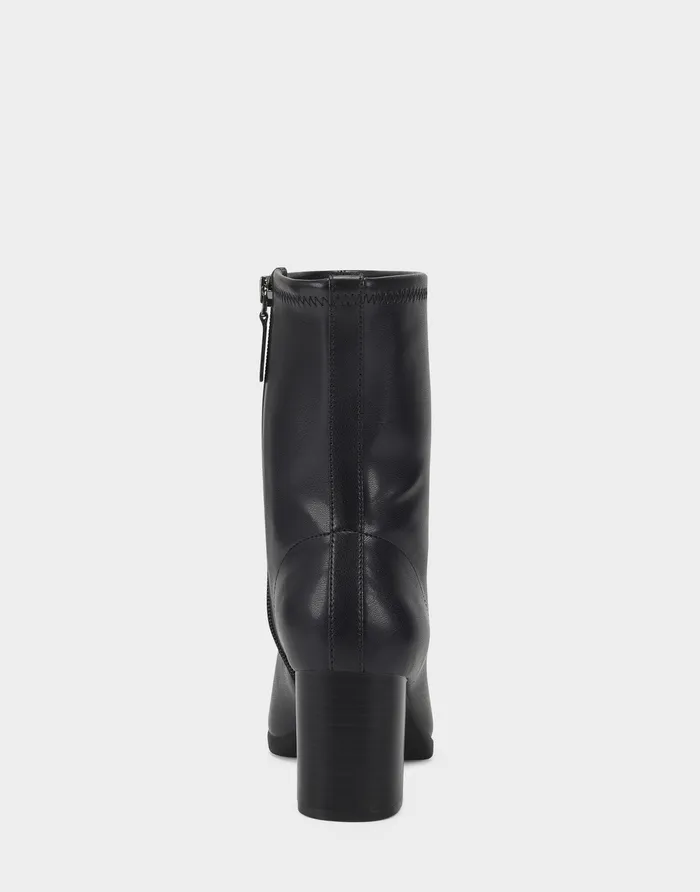 Women Aerosoles Heeled Boots Comfortable Ankle Boot In Black Faux Leather