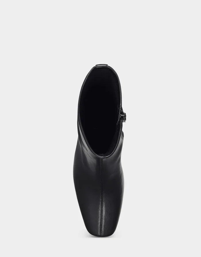 Women Aerosoles Heeled Boots Comfortable Ankle Boot In Black Faux Leather