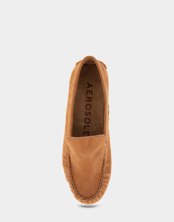 Women Aerosoles Loafers Comfortable Driver In Tan Suede