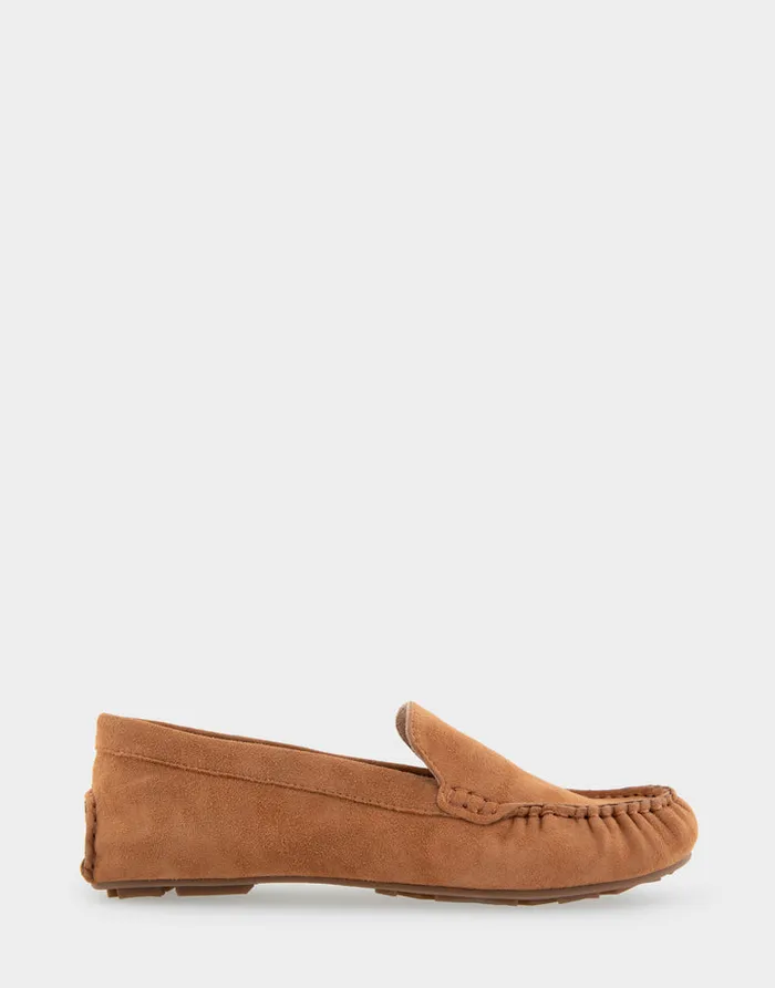 Women Aerosoles Loafers Comfortable Driver In Tan Suede