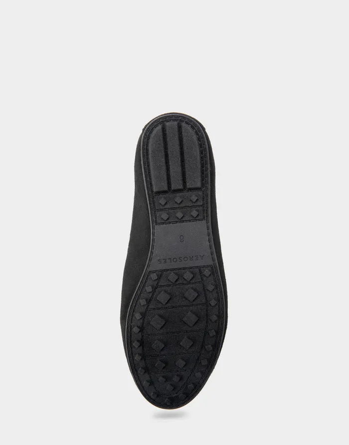 Women Aerosoles Loafers Comfortable Loafer In Black Faux Suede