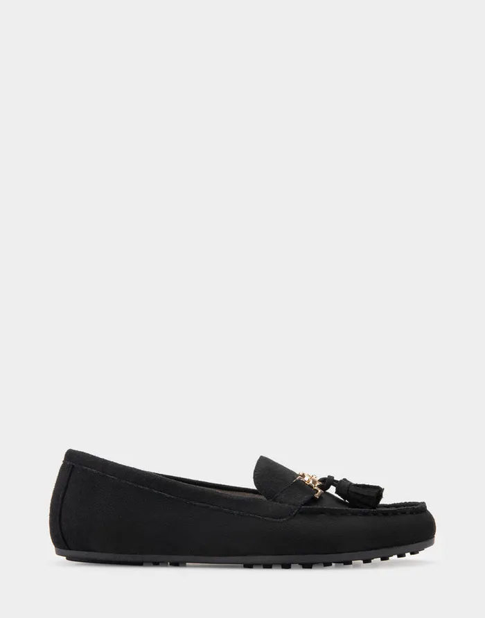 Women Aerosoles Loafers Comfortable Loafer In Black Faux Suede