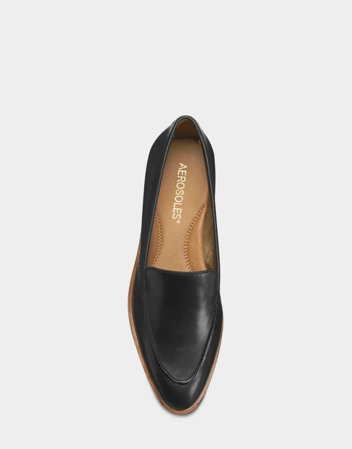 Women Aerosoles Loafers Comfortable Loafer In Black Genuine Leather