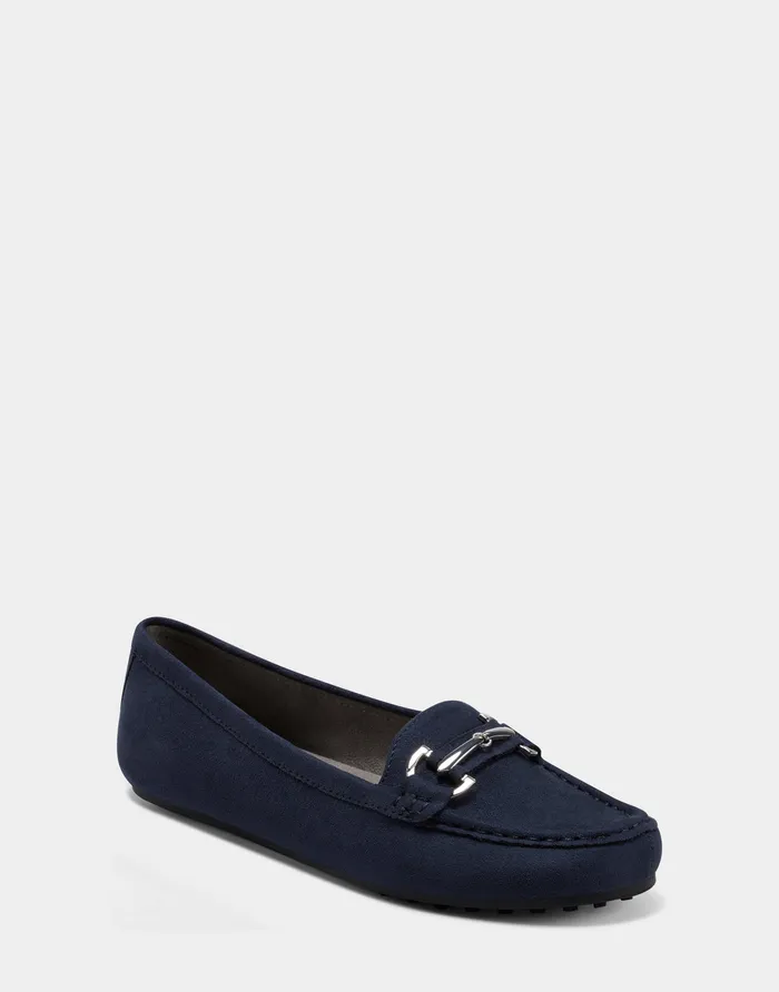 Women Aerosoles Loafers Comfortable Loafer In Navy Faux Suede