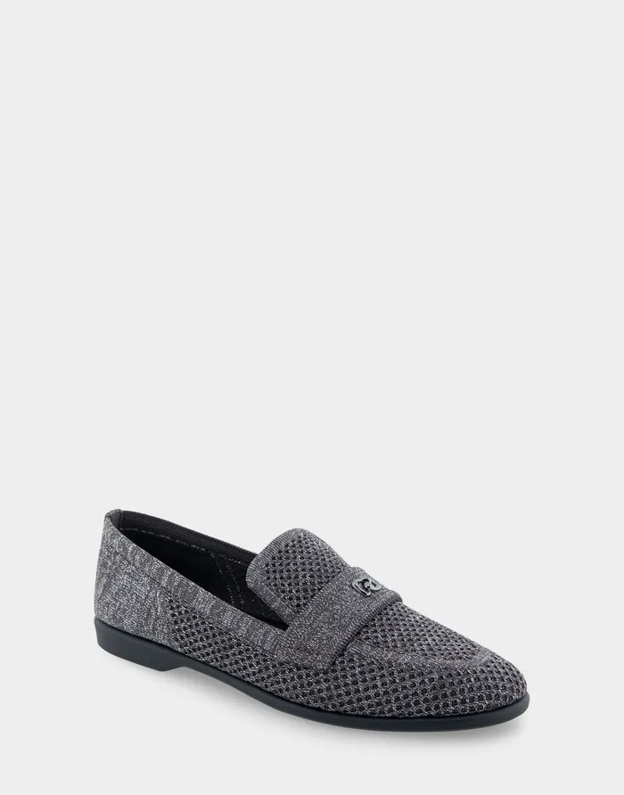 Women Aerosoles Loafers Comfortable Stretch Knit Loafer In Gunmetal Knit Stretch Fly Knit Fabric Women Aerosoles Loafers Comfortable Stretch Knit Loafer In Gunmetal Knit Stretch Fly Knit Fabric