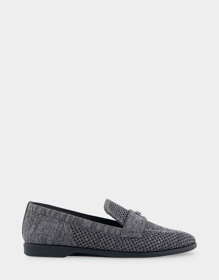 Women Aerosoles Loafers Comfortable Stretch Knit Loafer In Gunmetal Knit Stretch Fly Knit Fabric