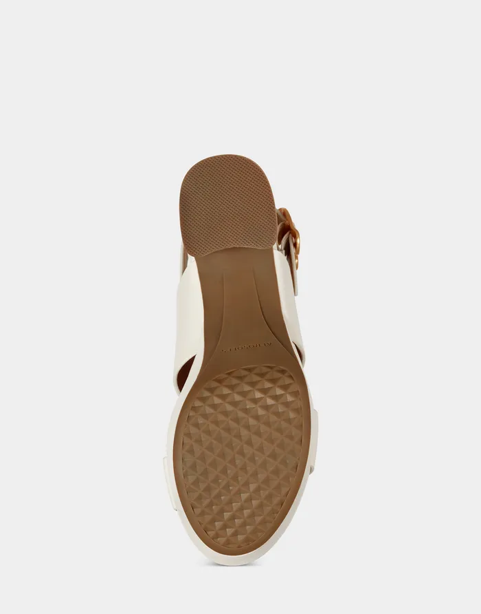 Women Aerosoles Platforms Comfortable Platform Sandal In Eggshell Leather