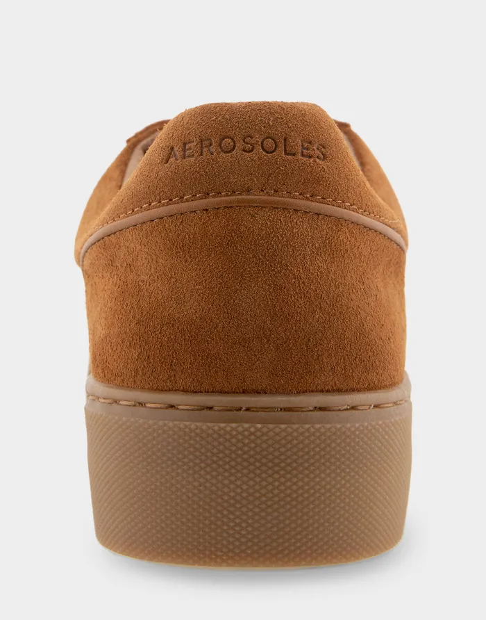Women Aerosoles Wedges Comfortable Lace Up Hidden Wedge Sneaker In Tan Suede