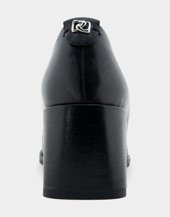 Women Aerosoles Wedges Comfortable Sculpted Wedge Pump In Black Leather