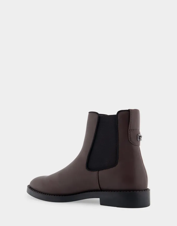 Women Aerosoles Wide Width Boots Comfortable Ankle Boot In Brown Faux Leather