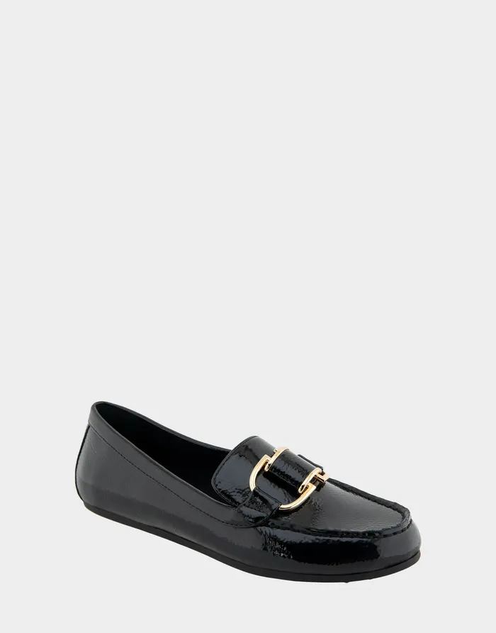 Women Aerosoles Wide Width Flats Comfortable Ornamented Loafer In Black Crinkled Patent Faux Leather Patent Faux Leather Women Aerosoles Wide Width Flats Comfortable Ornamented Loafer In Black Crinkled Patent Faux Leather Patent Faux Leather