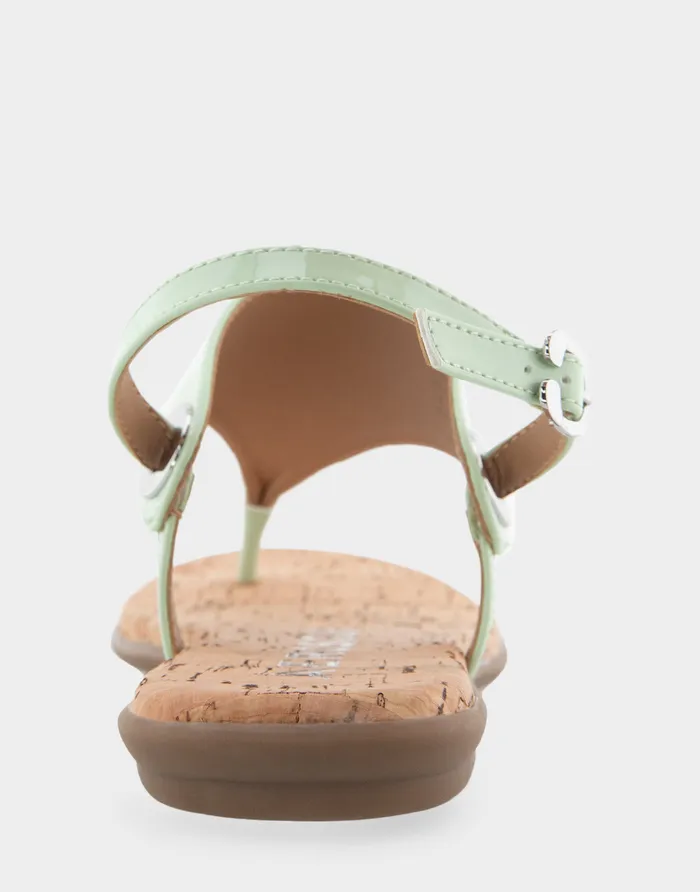 Women Aerosoles Wide Width Sandals Comfortable Back Strap Thong Sandal In Gleam Patent Faux Leather Faux Suede